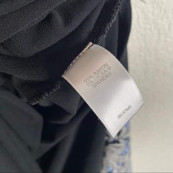 J. Jill Wearever Collection Black Floral Faux Wrap Dress - Picture 6 of 7